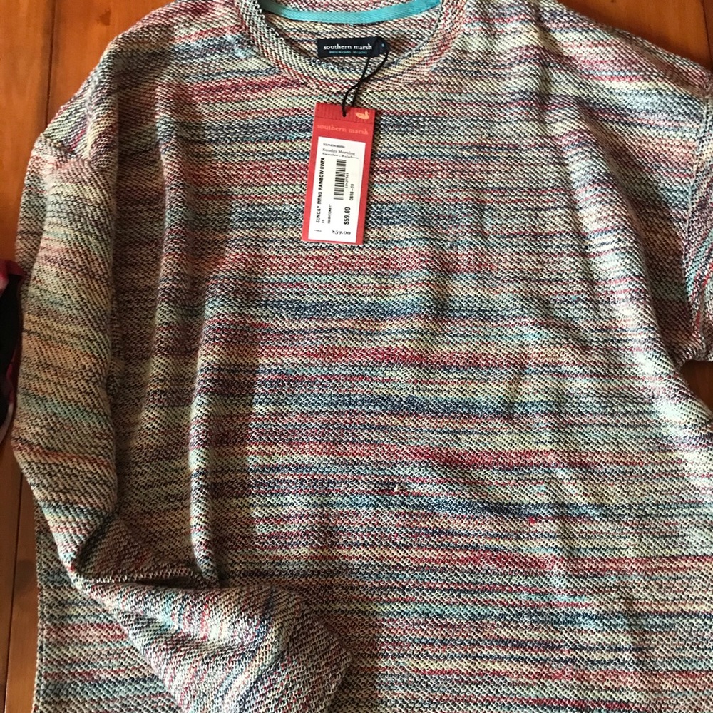 Southern Marsh Rainbow Sunday morning sweater NWT